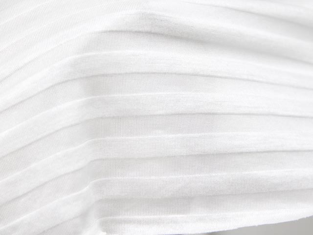 薄手透かしボーダー天竺（ホワイト）