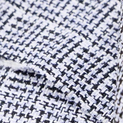 Pe先染めミニチェック（ネイビー）表面感><br clear=