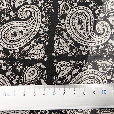 Pe.ボイルペイズリプリント（ブラック）サイズ