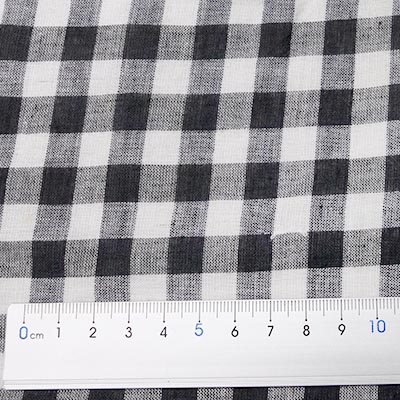 インド綿ギンガム（ブラック）サイズ