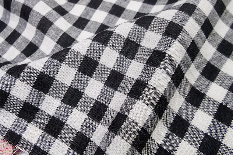 インド綿ギンガム（ブラック）