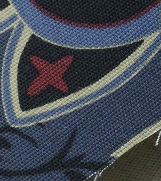 キャンバスストレッチビッグペイズリ（インディゴ）表面感><br clear=