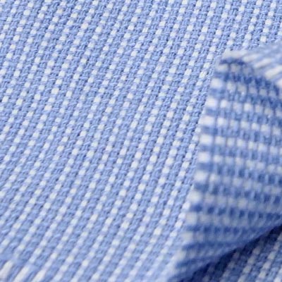 Pe/C薄手ハードピケ（サックスブルー）表面感><br clear=