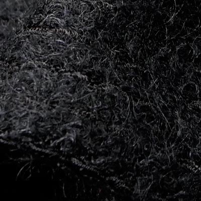エアリーウール混ニット（ブラック）表面感><br clear=