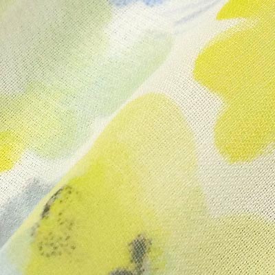 シフォン小花柄プリント（シトリン）表面感><br clear=