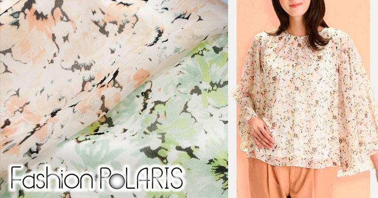 レディブティック2026年４月春号035 E5-803 シフォン花柄プリント