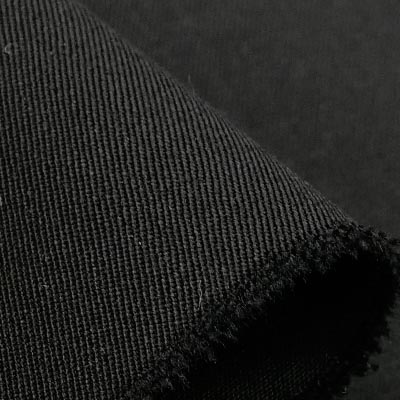 高密ウールギャバ（ブラック）表面感><br clear=