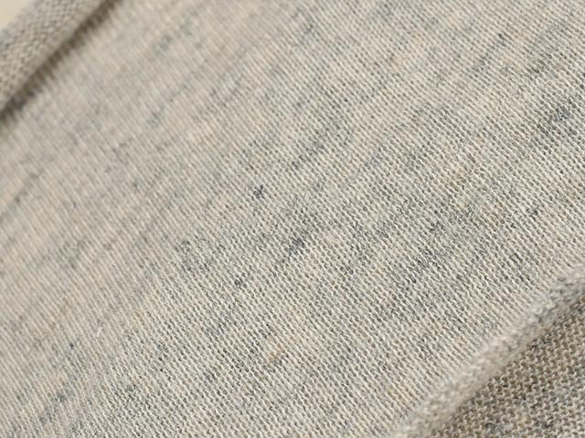 麻混中厚ローゲージニット（グレー）