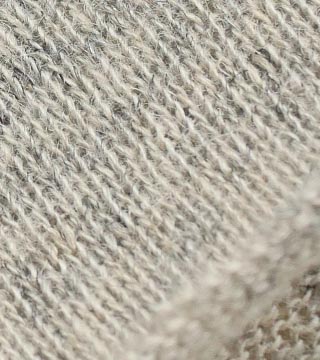 麻混中厚ローゲージニット（グレー）表面感><br clear=