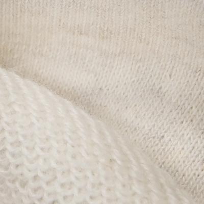 杢ソフト裏毛ニット（ヘザー）表面感><br clear=