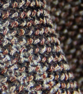 W/Pu カラミ織りストレッチ（マルーン）表面感><br clear=