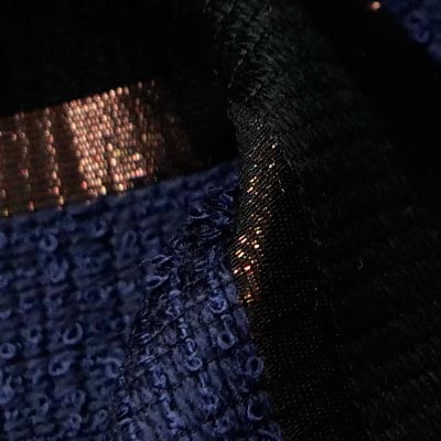 スパークボーダージャカード（ネイビー）表面感><br clear=