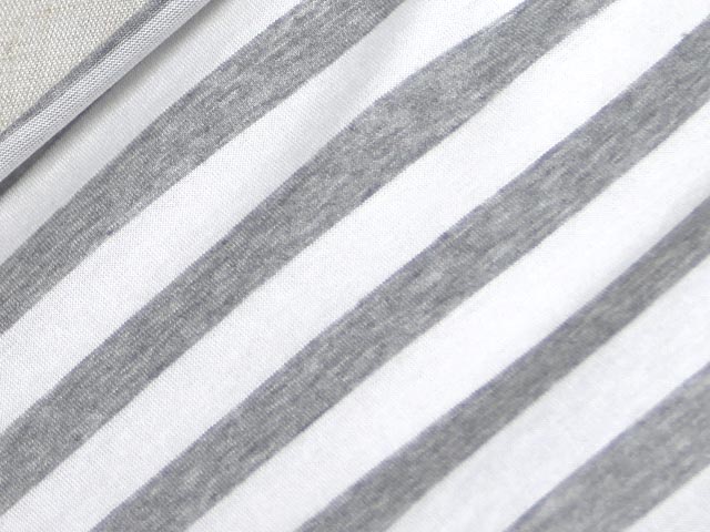 ボーダー天竺バイオシルケット（グレー）