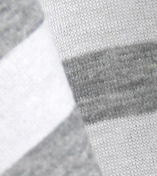 ボーダー天竺バイオシルケット（グレー）表面感><br clear=