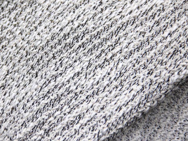 C.ラメボーダーツイードニット（ブラック）