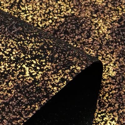 クレープメタリック箔プリント（ゴールド）表面感><br clear=