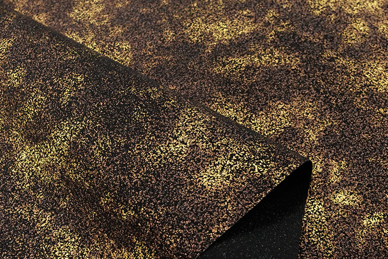 クレープメタリック箔プリント（ゴールド）