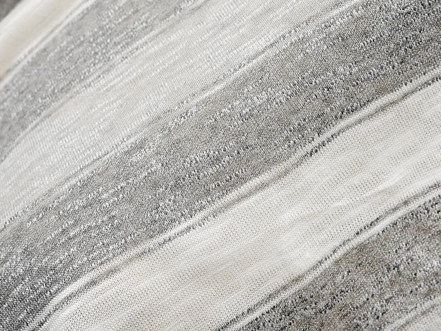 D.G Textile リネンボーダー天竺（ライトグレー）