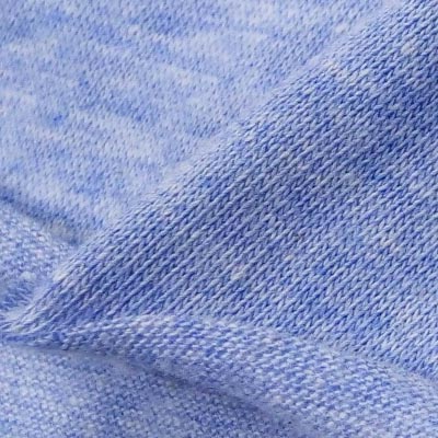 ソフト杢天竺（サックスブルー）表面感><br clear=