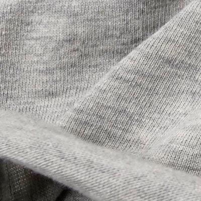 薄手ソフト杢天竺（ライトグレー）表面感><br clear=