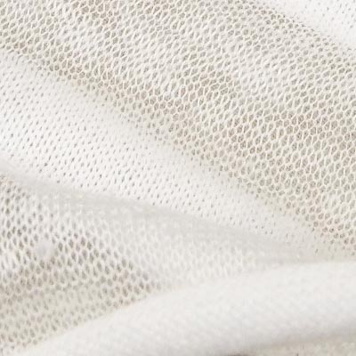 シアーリネンボーダー天竺（アイボリー）表面感><br clear=