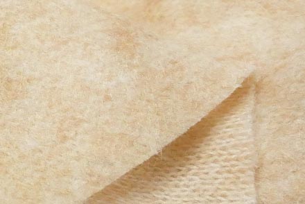 起毛ウールジャージー(ブライトベージュ)表面感><br clear=