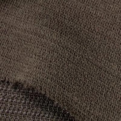 メリノスピンジャージ（ダークブラウン）表面感><br clear=