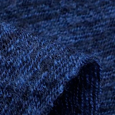 ブークレウールジャージ（インディゴ）表面感><br clear=