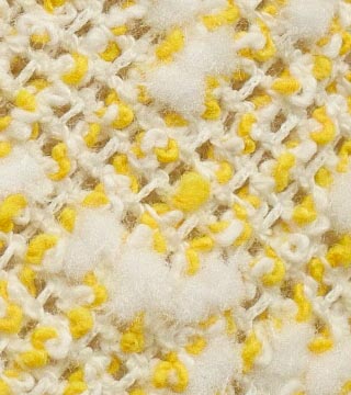 スプリングファンシーツイード（イエロー）表面感><br clear=