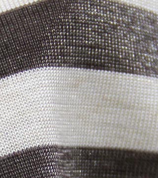 スパーク天竺ボーダー（ダークブラウン）表面感><br clear=