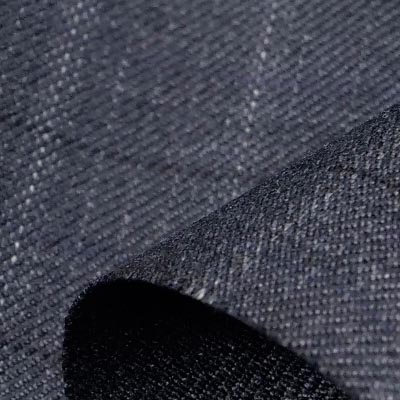 中厚チェックサージ（ダブグレイ）表面感><br clear=