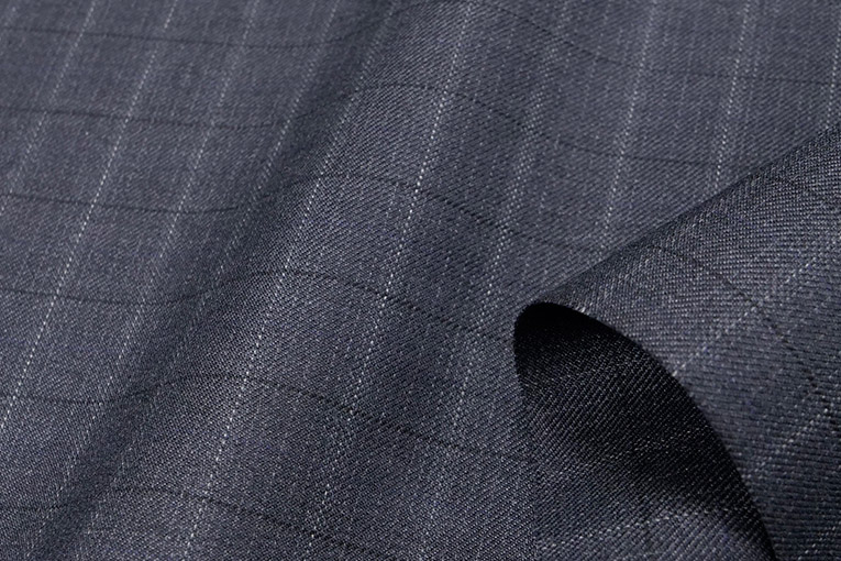 中厚チェックサージ（ダブグレイ）