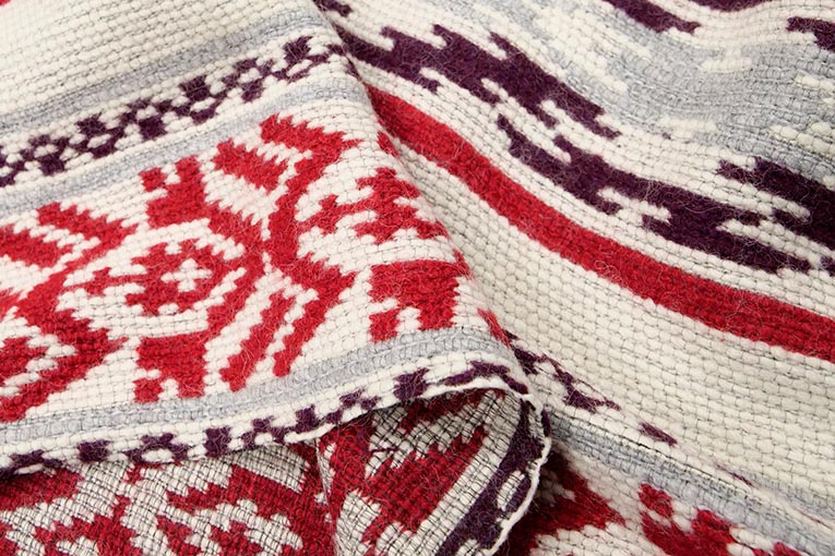 ソフトウールボーダージャカード（オフホワイト）