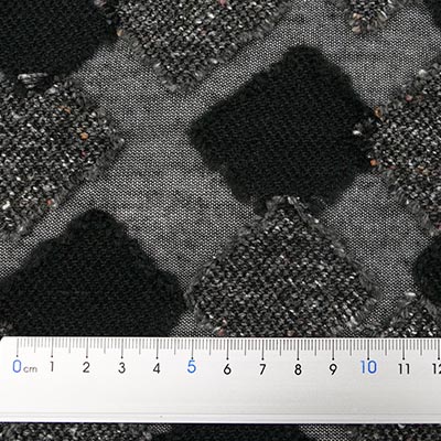 オパール幾何柄ウールネット（ブラック）サイズ