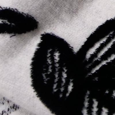 天竺フロッキープリント（ヘザー）表面感><br clear=