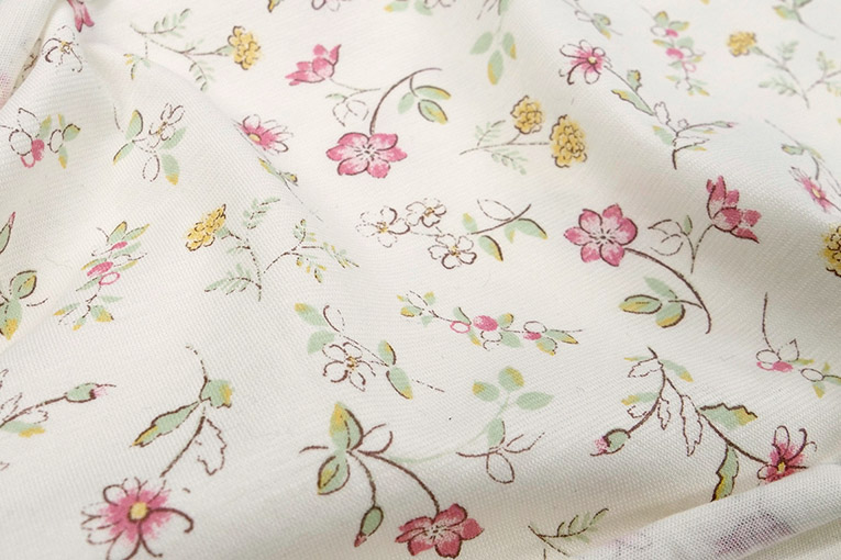 SZ天竺イラストプリント（フラワー）