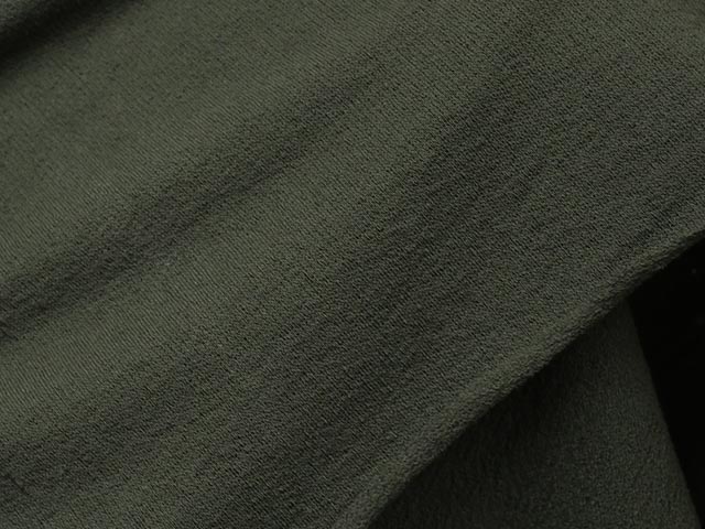 強撚薄手裏毛ニット（ダークフォレスト）