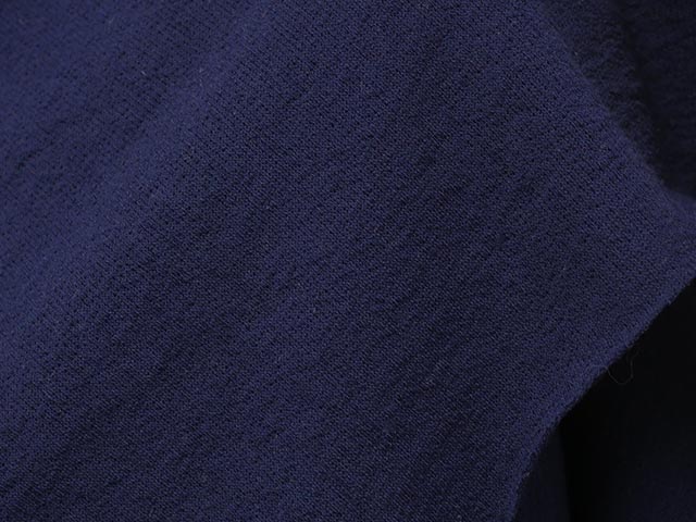 強撚薄手裏毛ニット（ダークネイビー）