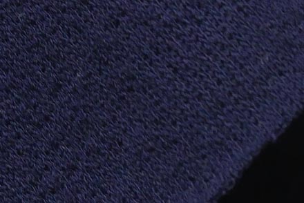 強撚薄手裏毛ニット（ダークネイビー）表面感><br clear=