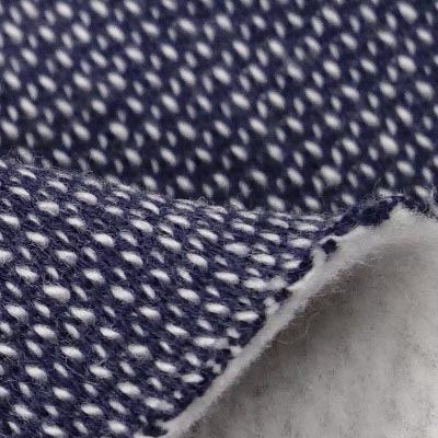 デニム調裏起毛ニット（インディゴ）