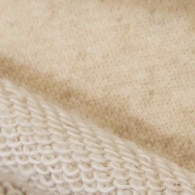 リネンコットン裏毛（ベージュ）表面感><br clear=