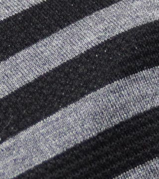 コットンボーダージャージー（チャコールグレー）表面感><br clear=