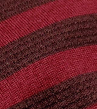 コットンボーダージャージー（ダークレッド）表面感><br clear=