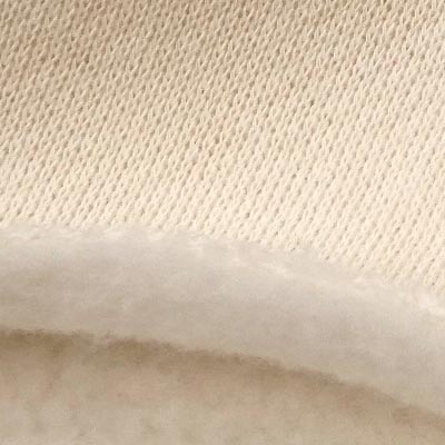 厚手裏毛起毛ニット（アイボリー）表面感><br clear=