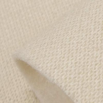 裏起毛厚手ウールニット（クリーム）表面感><br clear=