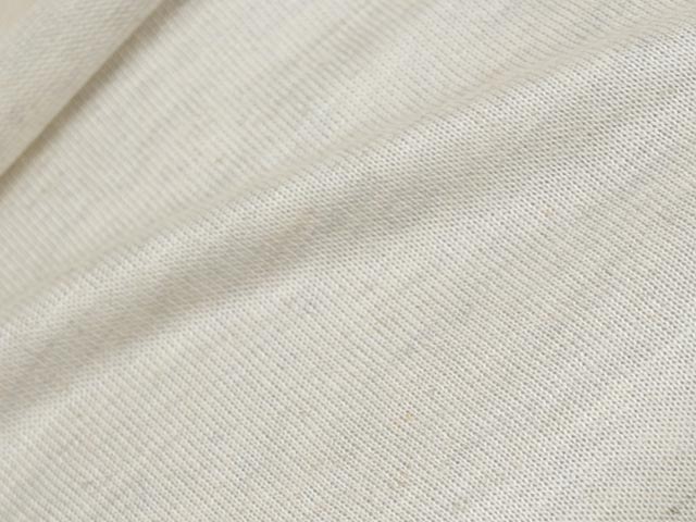 麻混ローゲージ杢天竺（エクリュ）