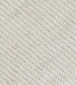 麻混ローゲージ杢天竺（エクリュ）表面感><br clear=